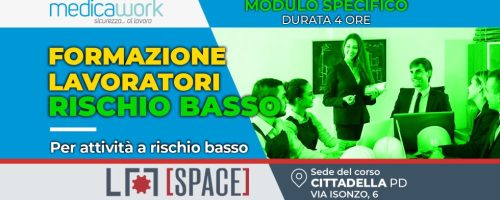 Formazione lavoratori MODULO SPECIFICO – Rischio BASSO
